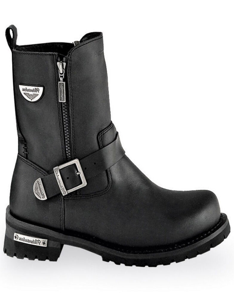 Milwaukee Motorcycle Clothing Co. Men's Afterburner Moto Boots - Round Toe, Black, hi-res