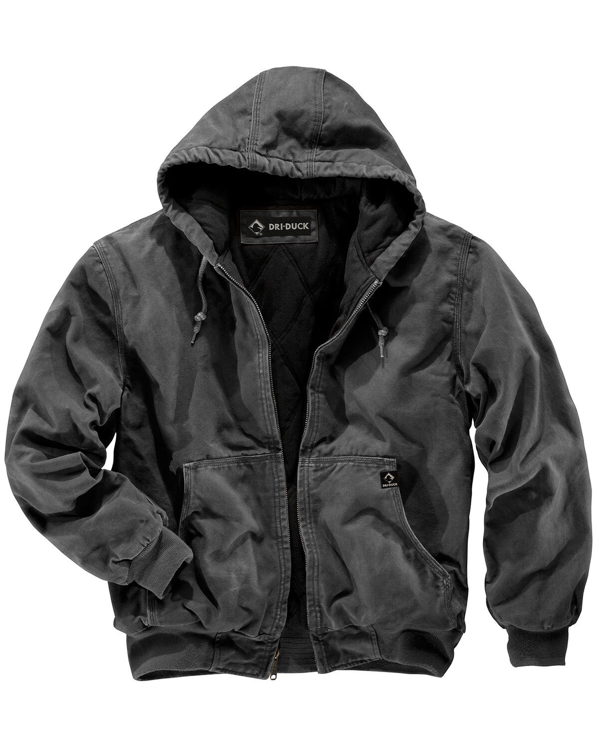 Image #1 - Dri Duck Men's Cheyenne Hooded Work Jacket - Big Sizes (3XL - 4XL), Charcoal Grey, hi-res