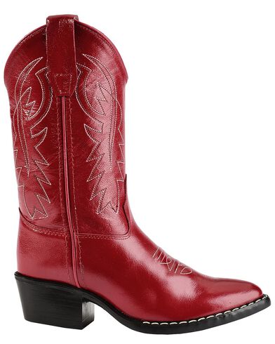 Old West Girls' Red Leather Cowgirl Boots | Sheplers
