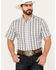 Image #1 - Cody James Men's Bryce Plaid Print Short Sleeve Button-Down Stretch Western Shirt, Light Blue, hi-res