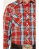 Image #3 - Roper Men's Warm Red Large Plaid Long Sleeve Pearl Snap Western Shirt , Red, hi-res