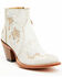 Image #1 - Shyanne Women's Carine Crackadela Floral Western Fashion Booties - Round Toe , White, hi-res
