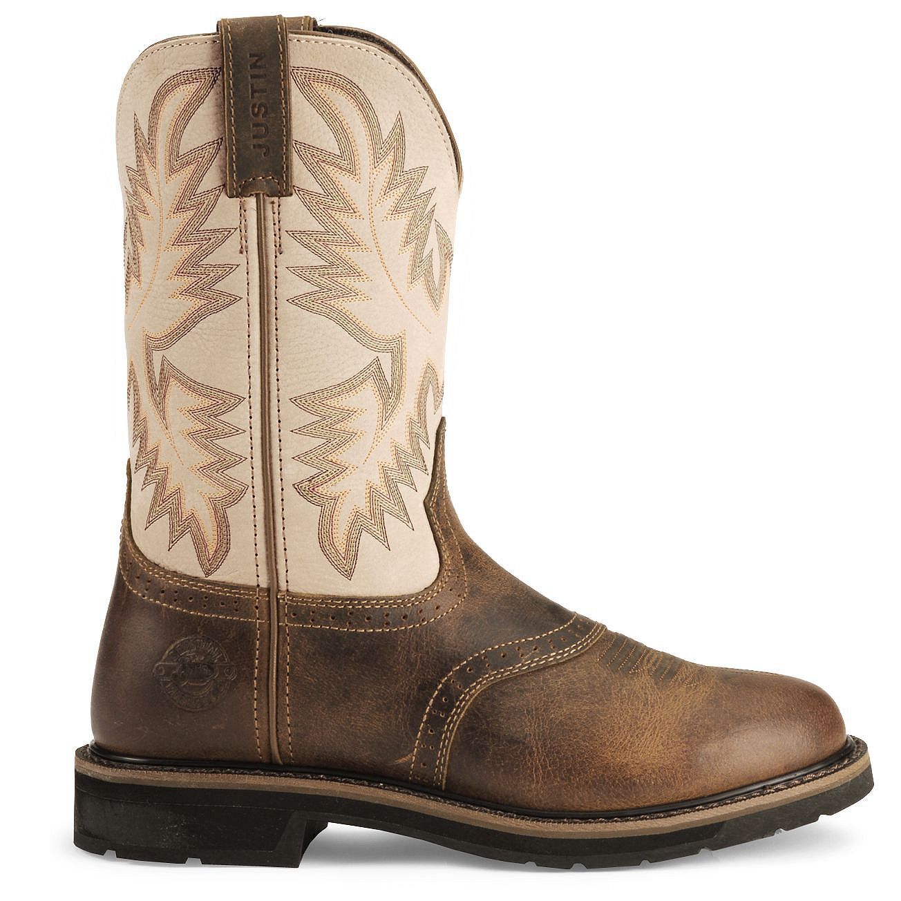 justin stampede work boots waterproof