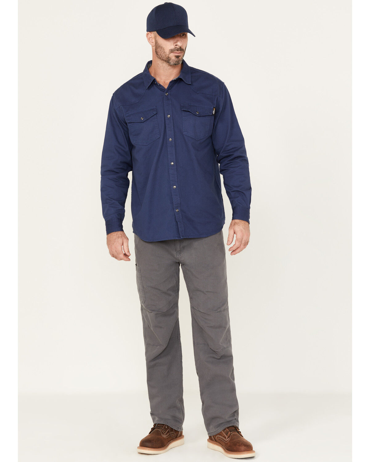 Image #1 - Hawx Men's Washed Stretch Work Pants, Medium Grey, hi-res