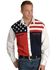 Image #1 - Scully Patriotic American Flag Colorblock Western Shirt - Big & Tall, Blue, hi-res