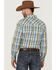 Image #4 - Resistol Men's Hampton Plaid Print Long Sleeve Button Down Western Shirt, Light Green, hi-res