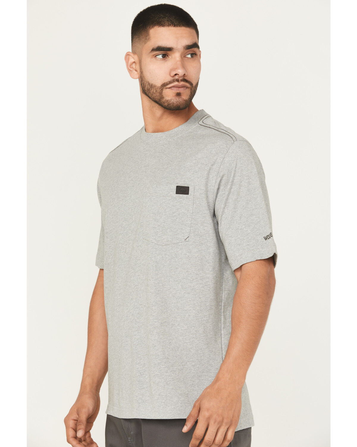 Image #2 - Wolverine Men's Guardian Short Sleeve Work Pocket T-Shirt, Heather Grey, hi-res