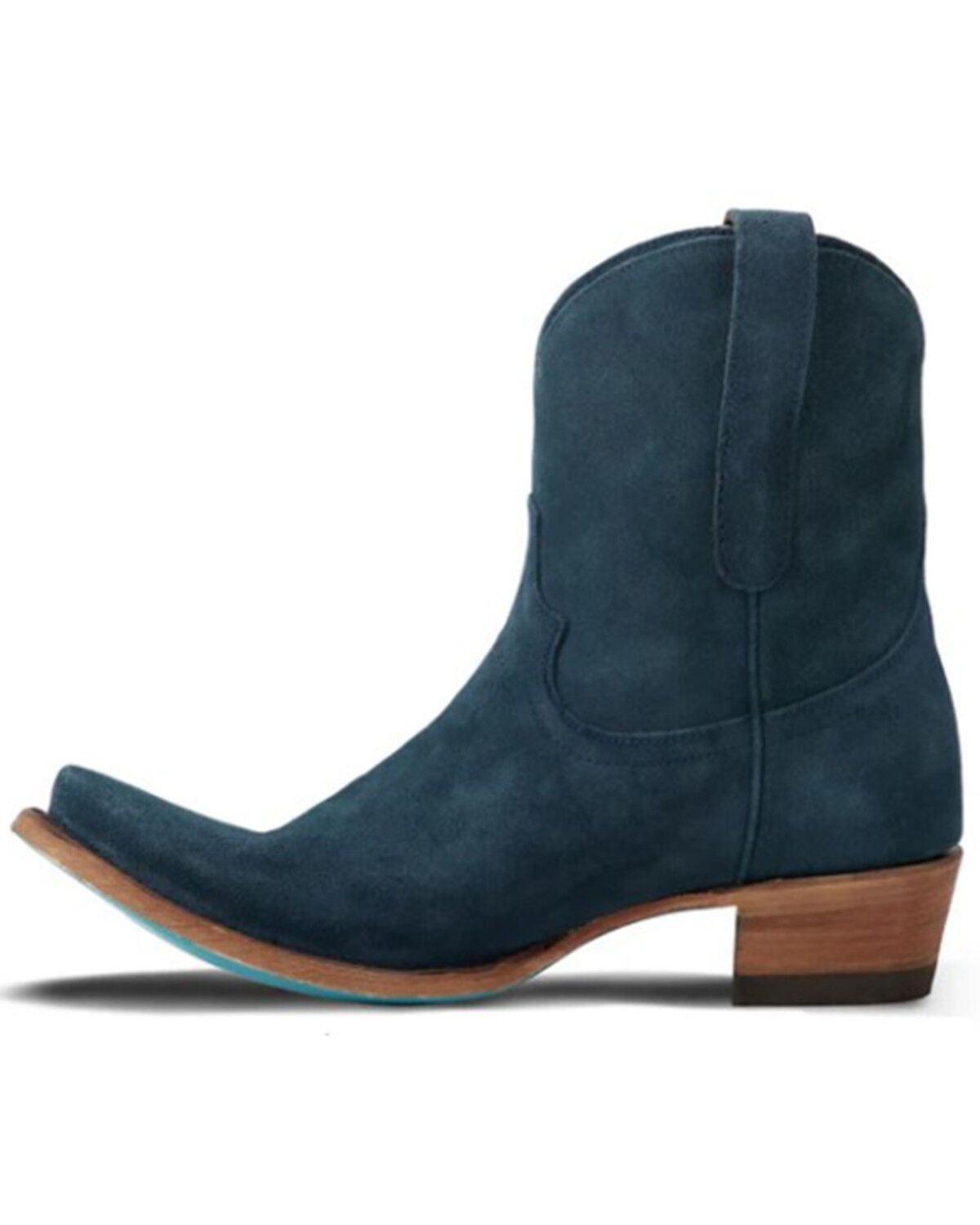 Image #3 - Lane Women's Emma Jane Suede Western Booties - Snip Toe, Navy, hi-res