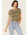 Moa Moa Women's Short Sleeve Cinch Top, Sage, hi-res
