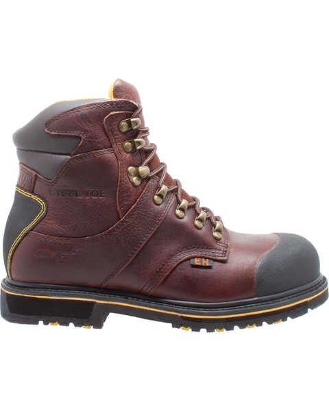 Image #2 - Ad Tec Men's 6" Leather EH Waterproof Work Boots - Steel Toe, Dark Brown, hi-res