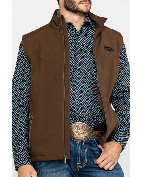 Image #4 - Justin Men's Chocolate Laminated Bonded Vest , , hi-res