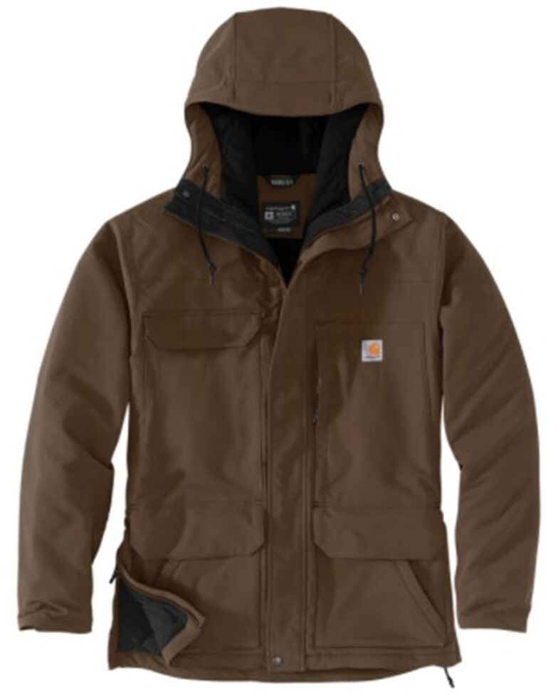Carhartt Men's M Super Dux Relaxed Fit Insulated Zip-Front Work Coat , Brown, hi-res