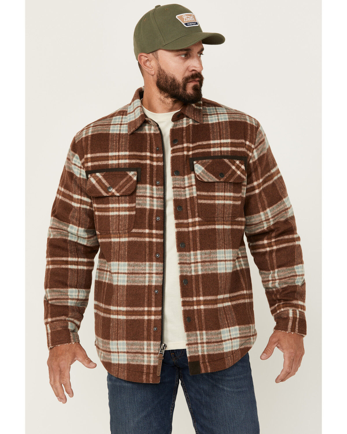 Image #1 - Dakota Grizzly Men's Burke Plaid Print Sherpa Lined Jacket, Red, hi-res