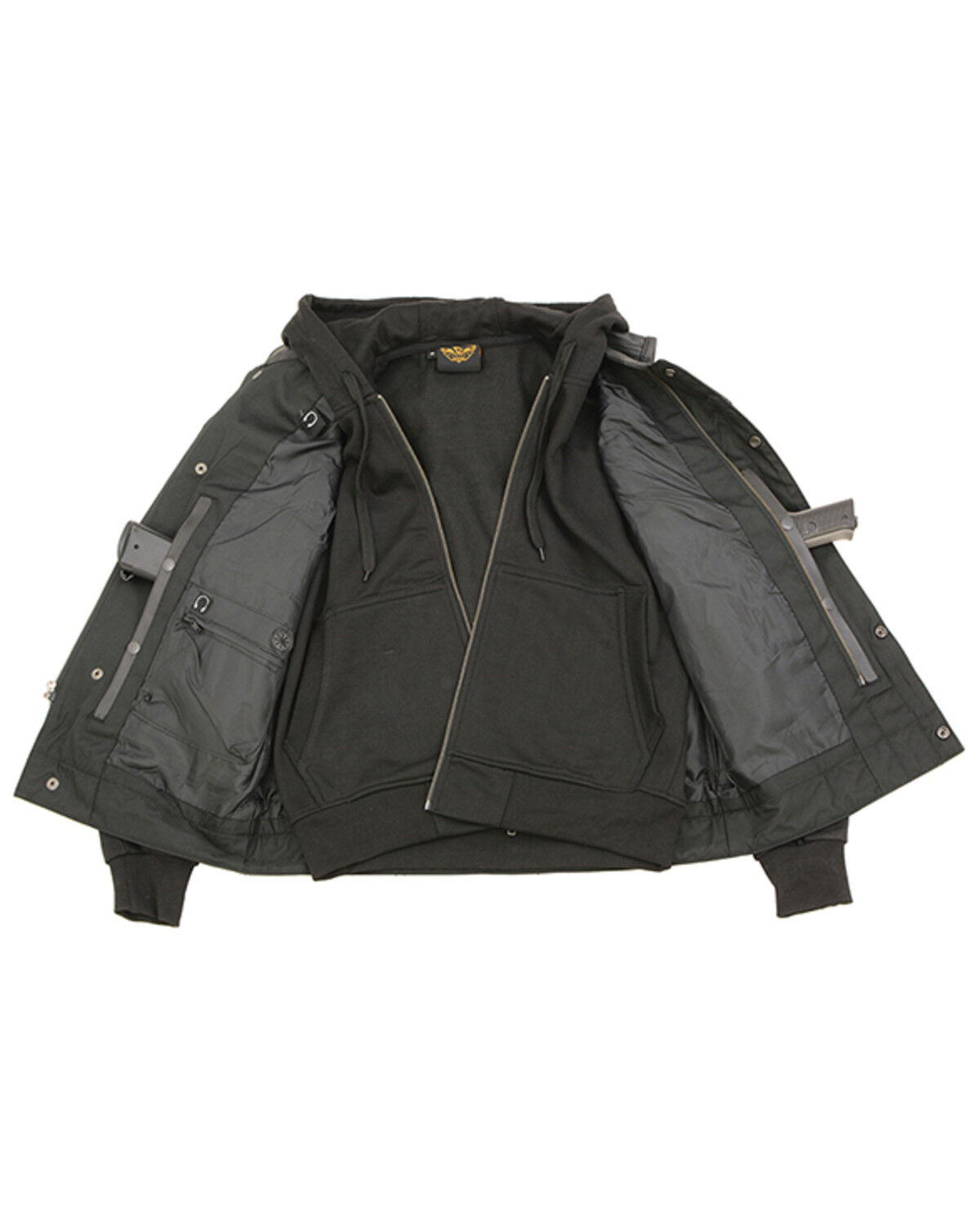 Image #2 - Milwaukee Leather Men's Club Style Zip Front Vest and Full Sleeve Hooded Jacket - Big, Black, hi-res