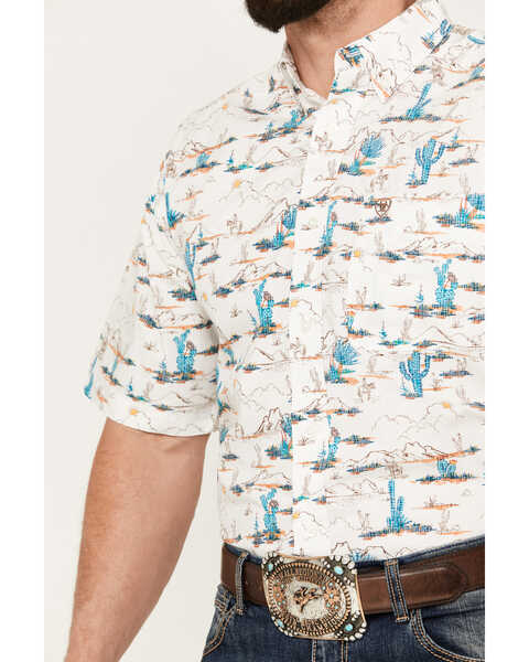 Image #3 - Ariat Men's Krish Classic Fit Button-Down Short Sleeve Western Shirt, White, hi-res