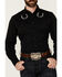Image #3 - Roper Men's Old West Horseshoe Embroidered Long Sleeve Snap Western Shirt, Black, hi-res
