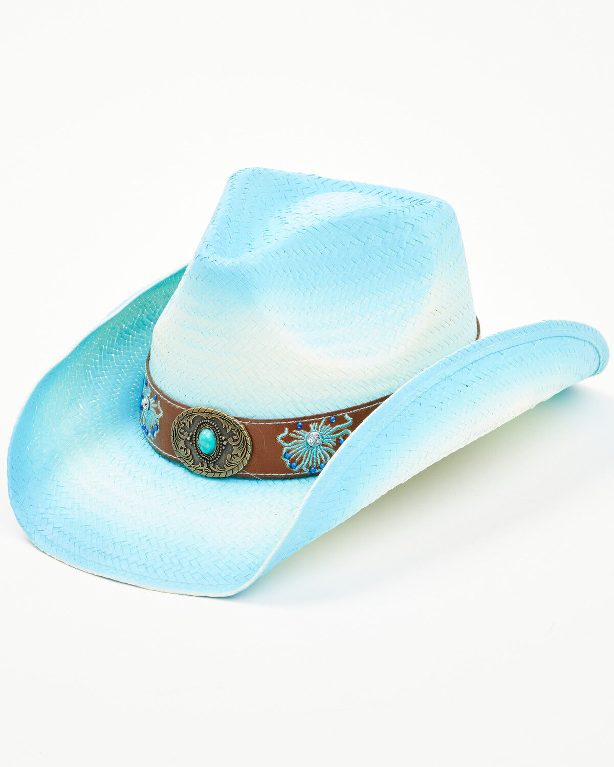 Image #1 - Shyanne Women's Better In Blue Straw Cowboy Hat, Light Blue, hi-res