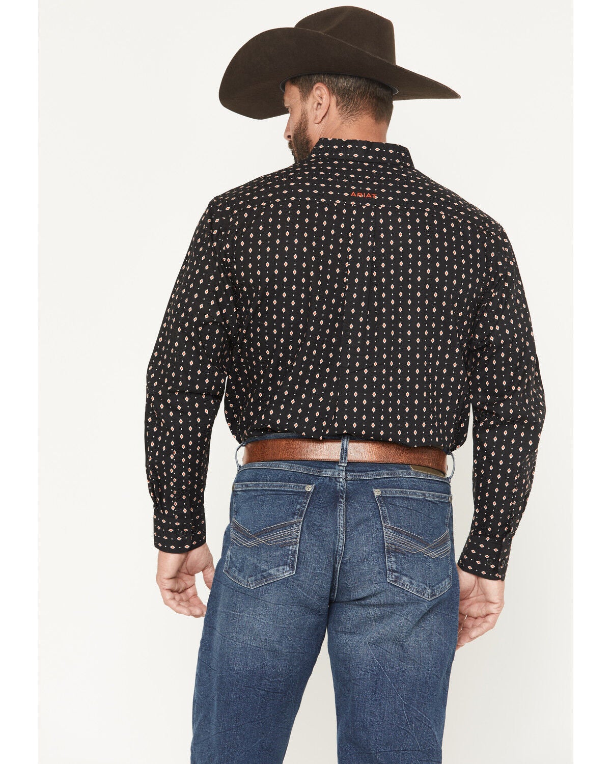 Image #4 - Ariat Men's Thorn Geo Print Long Sleeve Button-Down Western Shirt, Black, hi-res