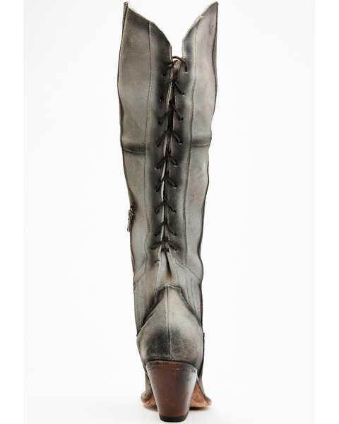Image #5 - Dan Post Women's Corsette Over The Knee Fashion Western Boots - Snip Toe, Light Grey, hi-res