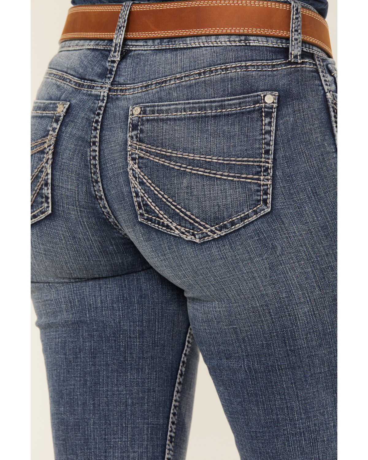 Image #4 - Shyanne Women's Silverton Shay Medium Wash Mid Rise Bootcut Stretch Riding Jeans, Medium Wash, hi-res