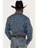 Wrangler Men's Wrinkle Resist Long Sleeve Western Snap Plaid Print Shirt, Black/blue, hi-res
