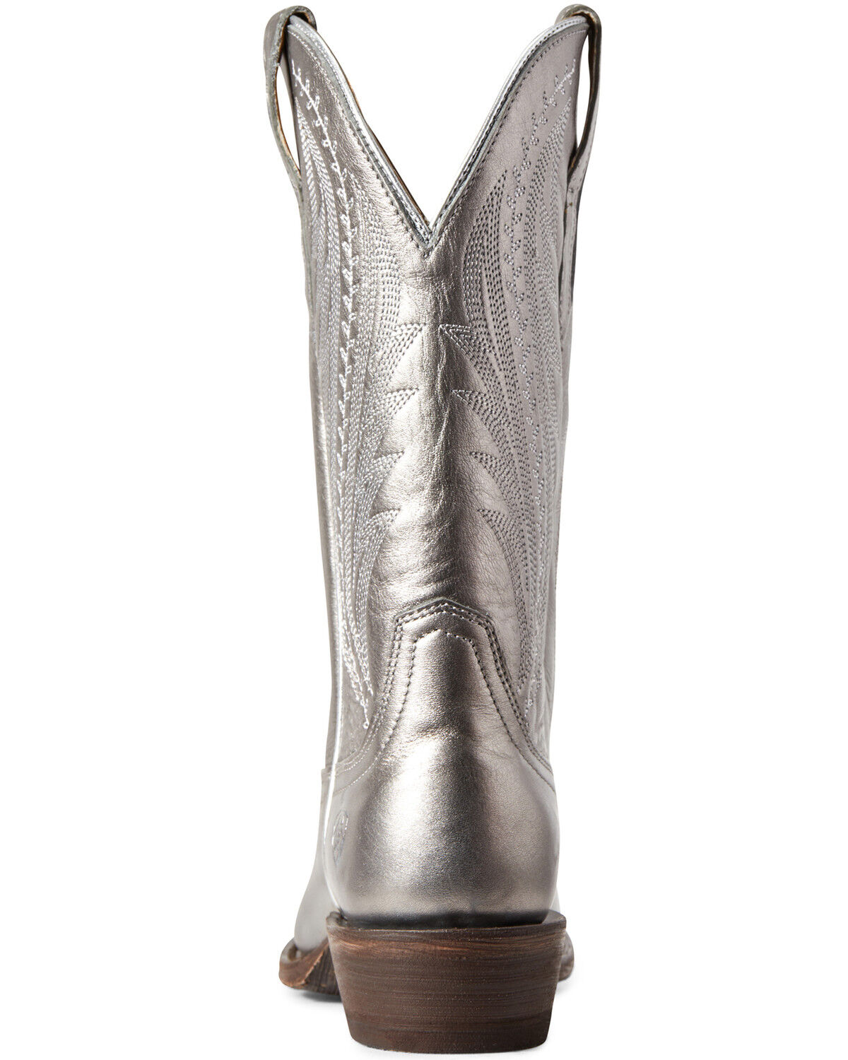 silver metallic boot