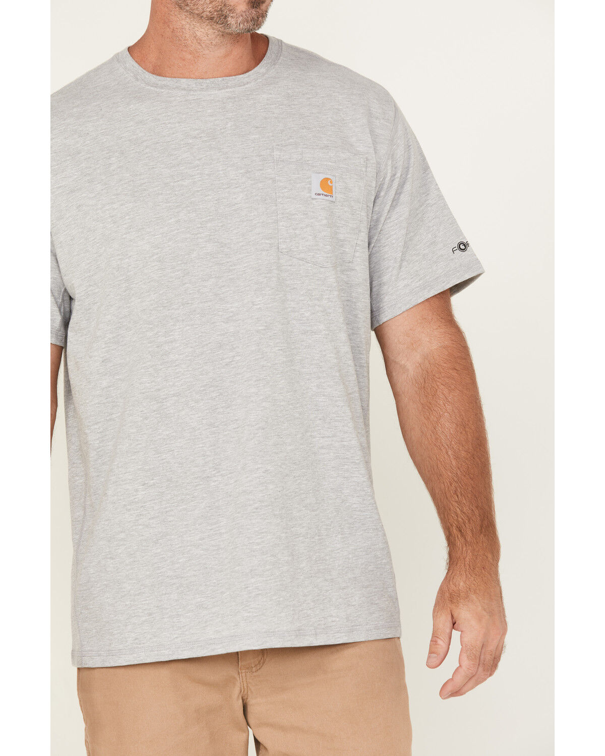 Image #3 - Carhartt Men's Force® Relaxed Fit Short Sleeve Pocket T-Shirt, Silver, hi-res