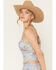 Image #3 - Originality Women's Boot Barn Exclusive Printed Lace Corset Tank, Blue, hi-res