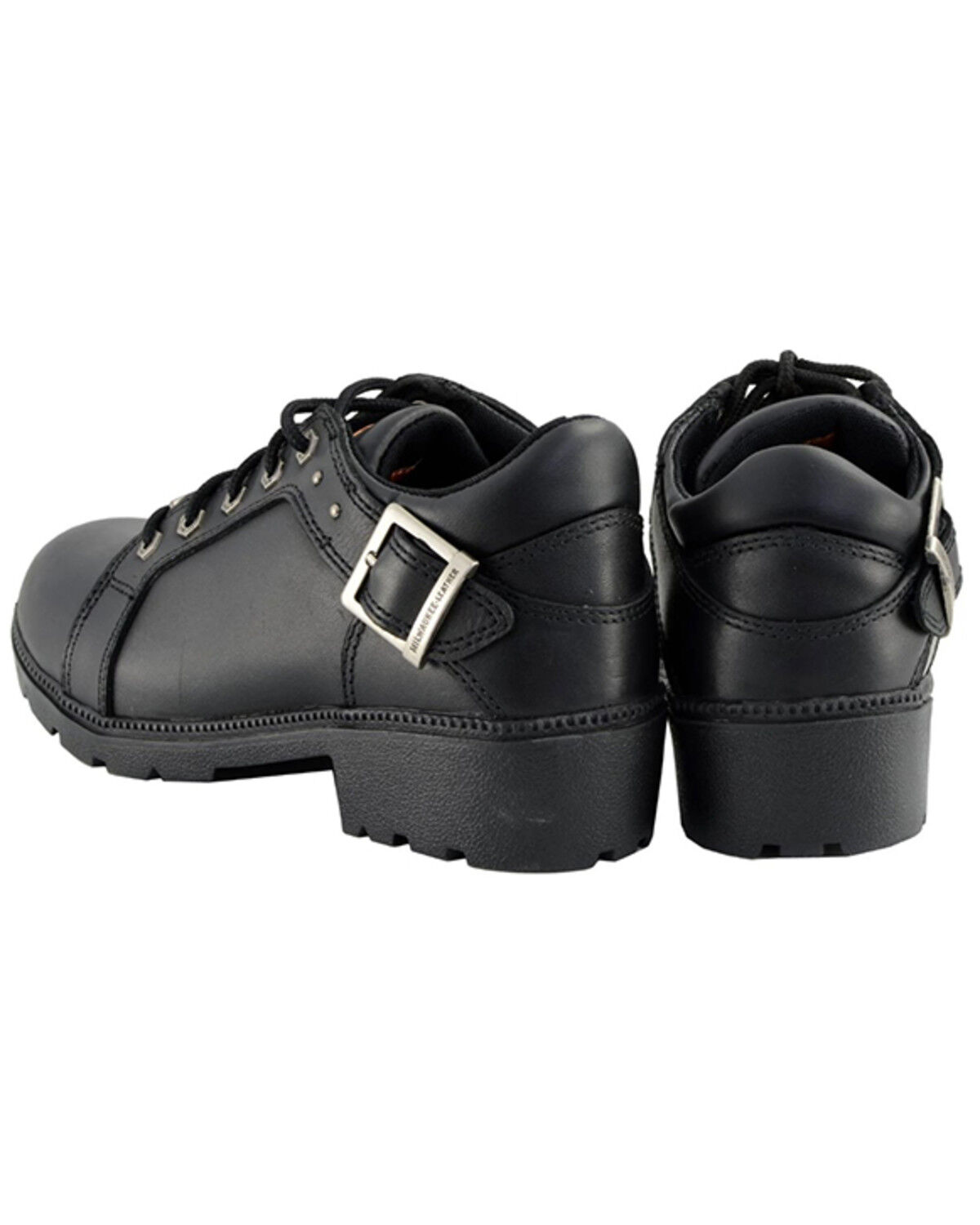 Image #4 - Milwaukee Leather Women's Lace-Up Motorcycle Shoes - Round Toe, Black, hi-res