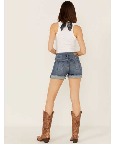 Image #3 - Ariat Women's Lucky 5" Foldable Raw Hem Shorts, Blue, hi-res