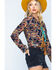 Image #5 - Ryan Michael Women's Aspen Southwestern Silk Print Long Sleeve Pearl Snap Western Shirt , Grey, hi-res