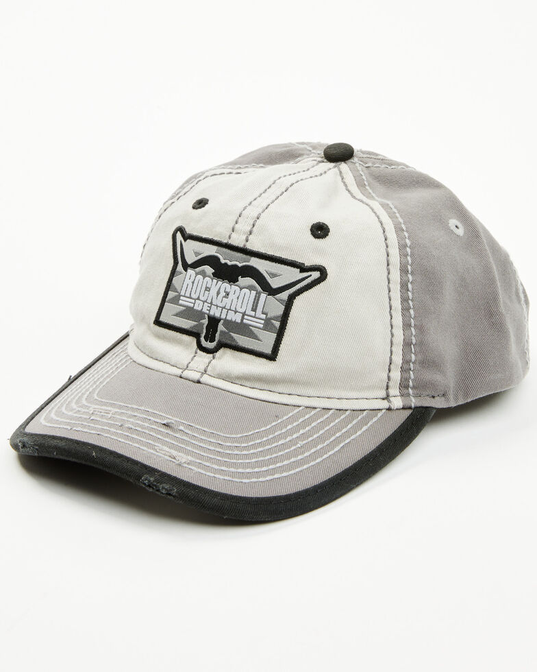 Rock & Roll Denim Men's Steer Head Logo Ball Cap , Brown, hi-res