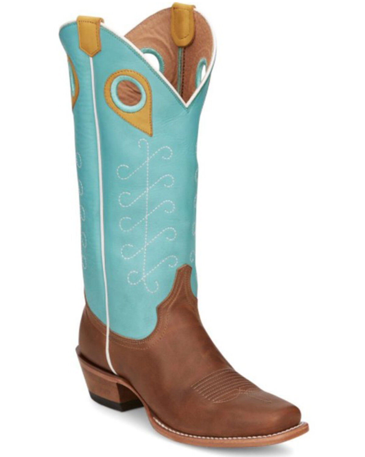 Image #1 - Justin Women's Hattie Saddle Western Boots - Square Toe, Tan, hi-res