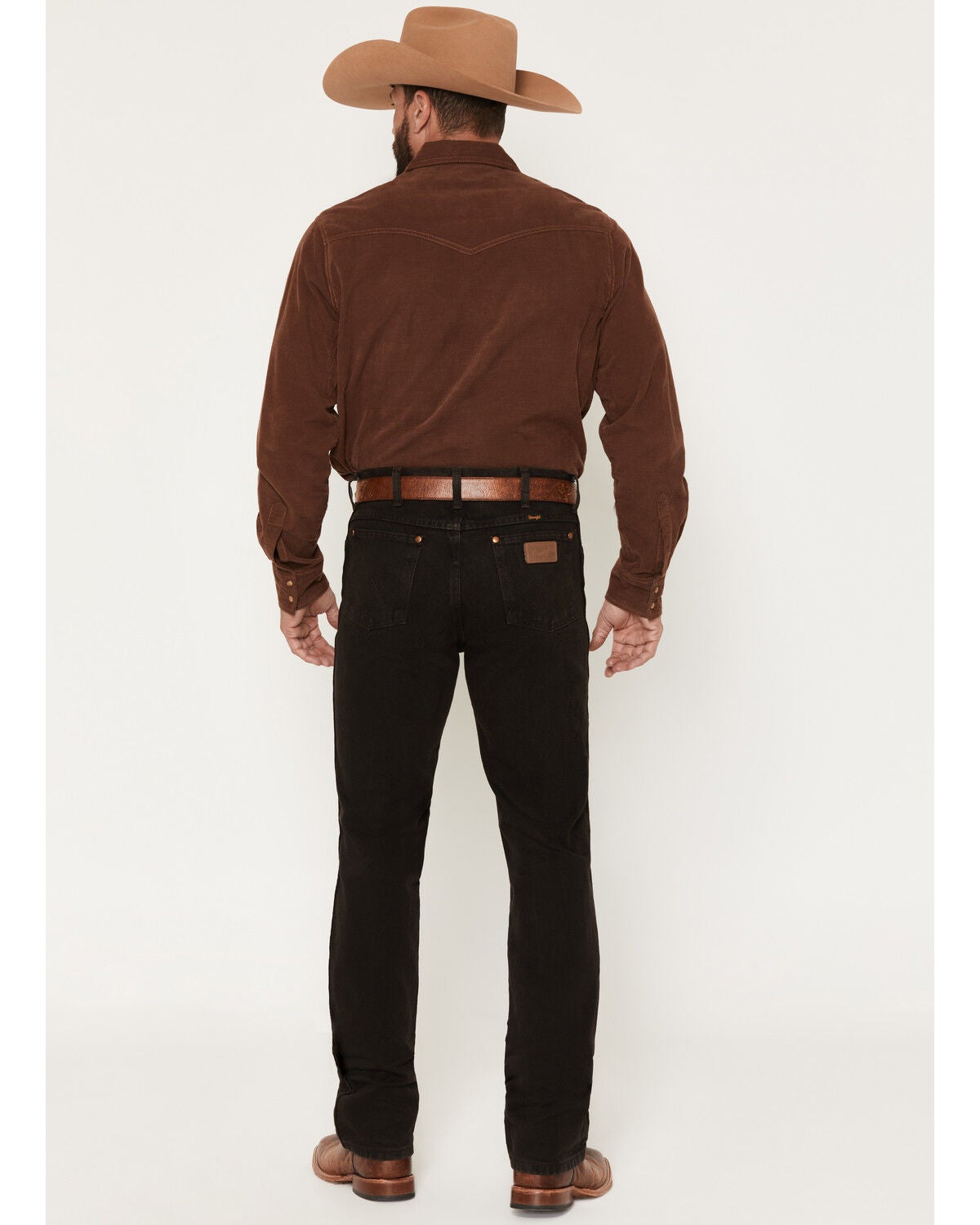 Image #3 - Wrangler Men's 936 High Rise Prewashed Cowboy Cut Slim Straight Jeans, Chocolate, hi-res