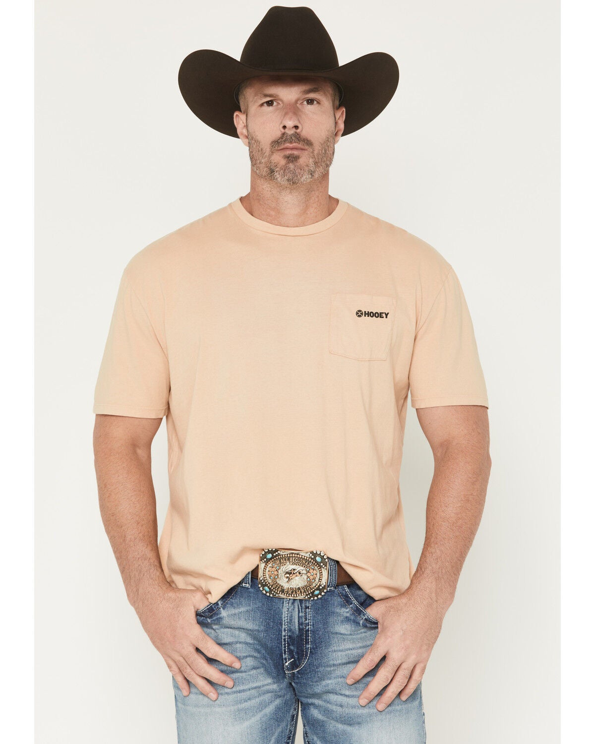 Image #2 - Hooey Men's Zenith Short Sleeve Pocket Graphic T-Shirt, Tan, hi-res