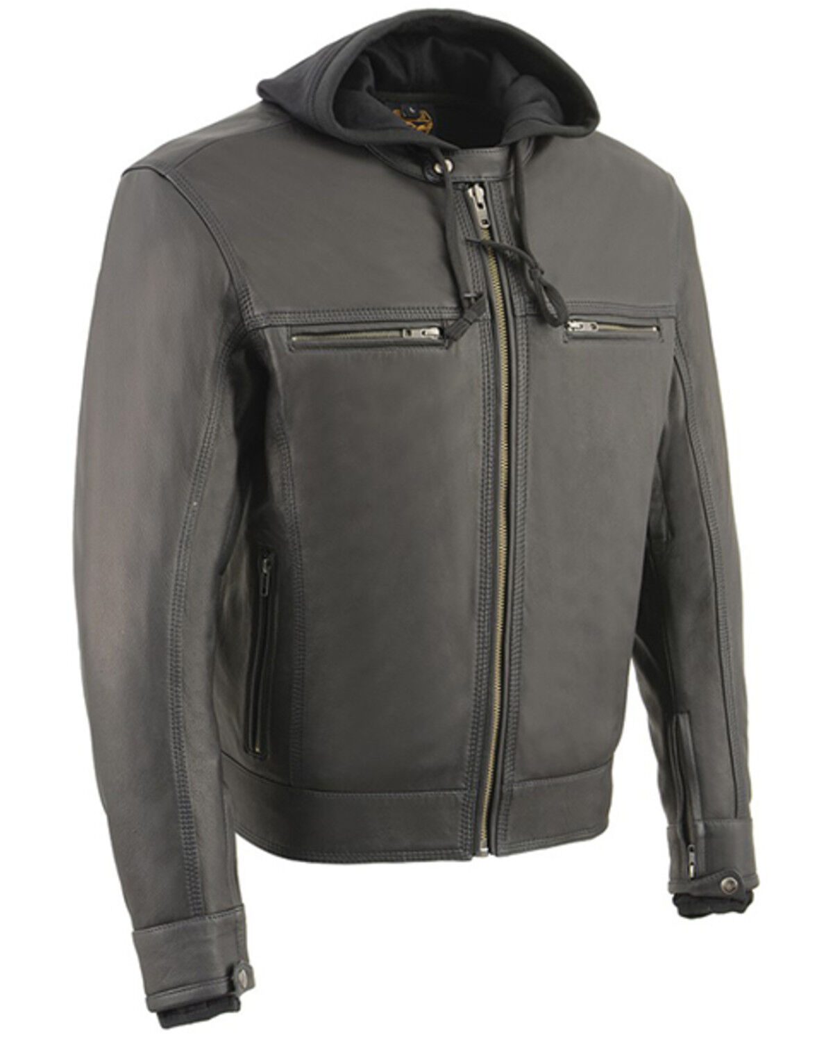 Image #1 - Milwaukee Leather Men's Lightweight Vented Scooter Style Leather Concealed Carry Motorcycle Jacket - 5X, Black, hi-res