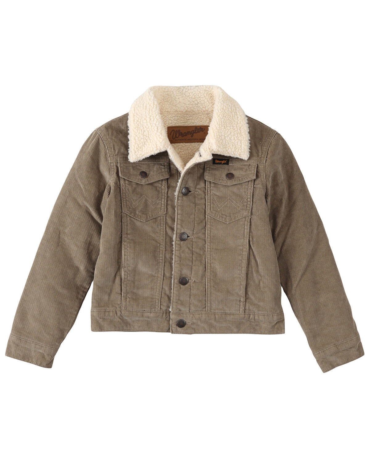 Image #1 - Wrangler Boys' Sherpa Lined Jacket, Lt Brown, hi-res