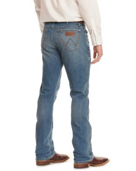 Image #1 - Wrangler Retro Men's Big Sky Medium Wash Slim Bootcut Stretch Jeans - Long , Medium Wash, hi-res
