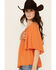 Image #2 - Shyanne Women's Peasant Embroidered Short Sleeve Shirt, Orange, hi-res
