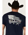 Image #4 - Cowboy Hardware Men's Lock & Load Short Sleeve Graphic T-Shirt, Navy, hi-res