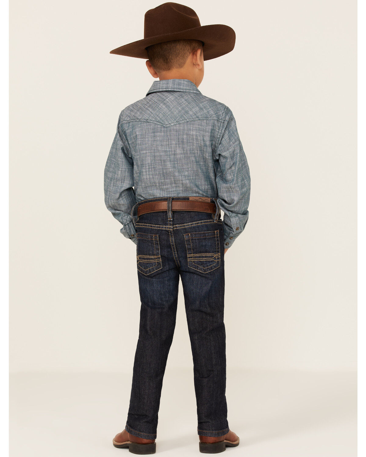 Image #3 - Cody James Boys' Sheridan Dark Wash Mid Rise Stretch Slim Straight Jeans, Medium Wash, hi-res