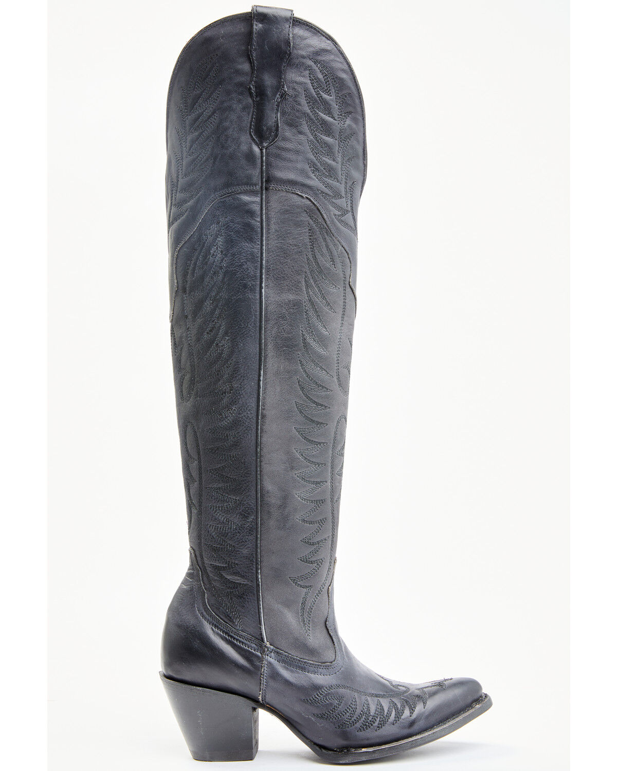 Image #2 - Corral Women's Embroidery Tall Western Boots - Round Toe, Black, hi-res