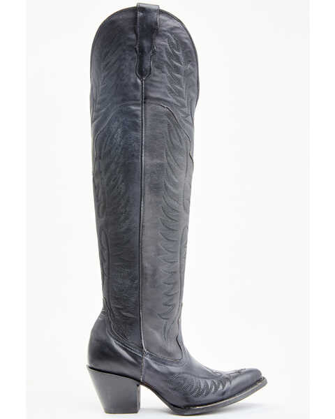 Image #2 - Corral Women's Embroidery Tall Western Boots - Pointed Toe, Black, hi-res