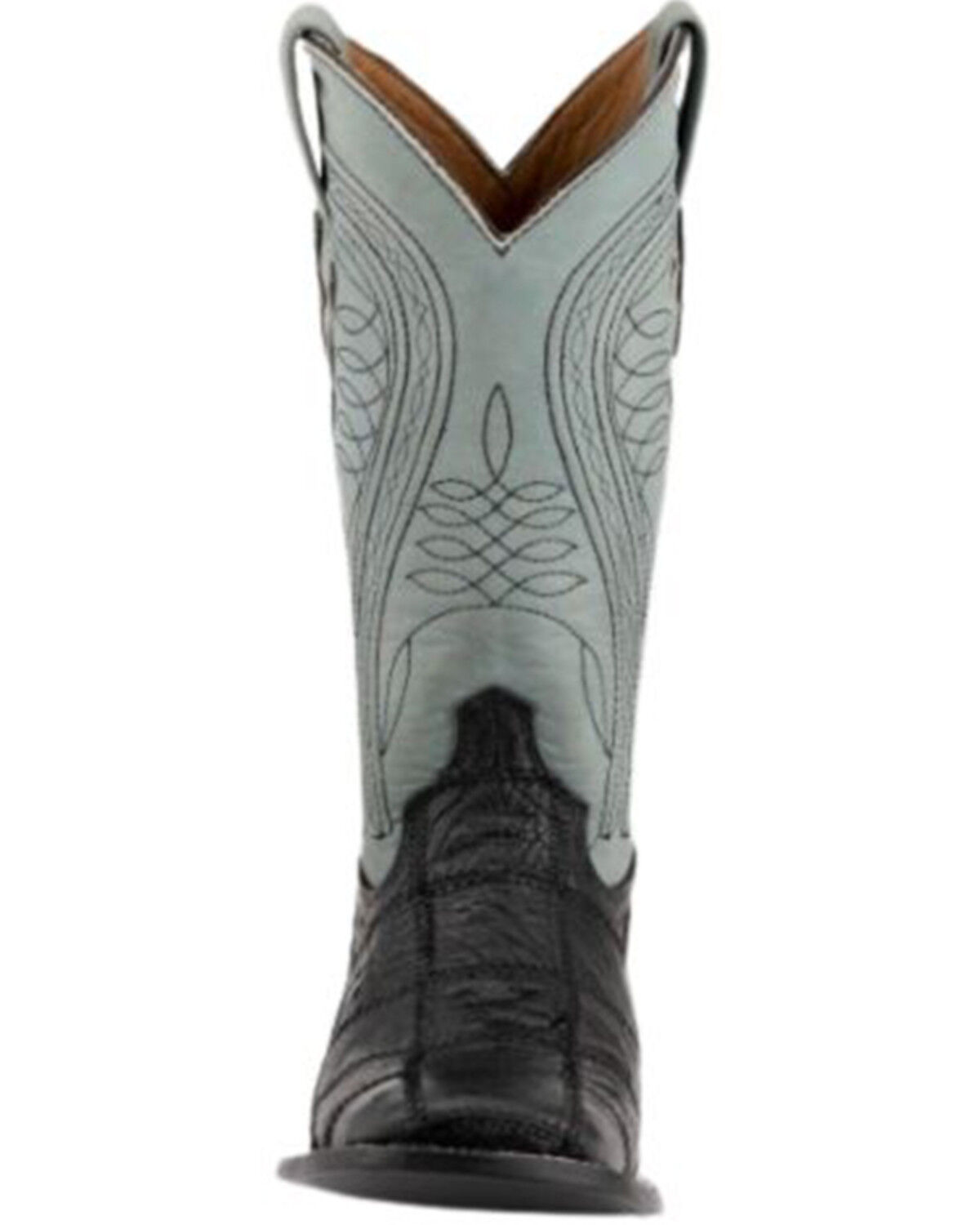 Image #4 - Ferrini Men's Ostrich Patchwork Exotic Western Boots - Broad Square Toe, Black, hi-res