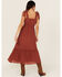 Image #4 - Trixxi Women's Smocked Waist Midi Dress, Rust Copper, hi-res