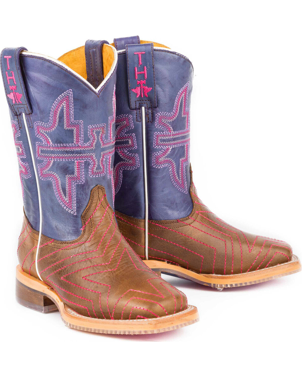 Image #2 - Tin Haul Girls' Brown Starlight Western Boots - Square Toe, Brown, hi-res