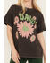 Image #3 - Girl Dangerous Women's Daisy Floral Boyfriend Graphic Tee, Black, hi-res