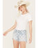 Image #1 - Lucky Brand Women's Light Wash Speedway Checkered Mid Rise Distressed Shorts, Light Wash, hi-res