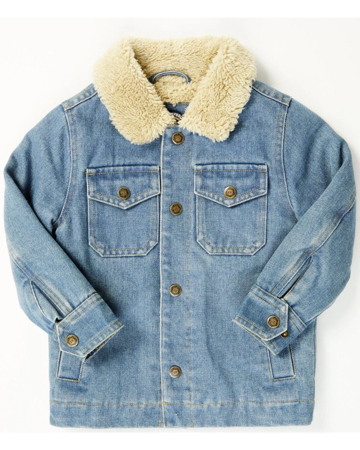 Image #1 - Urban Republic Infant Boys' Medium Wash Denim Trucker Jacket, Medium Wash, hi-res