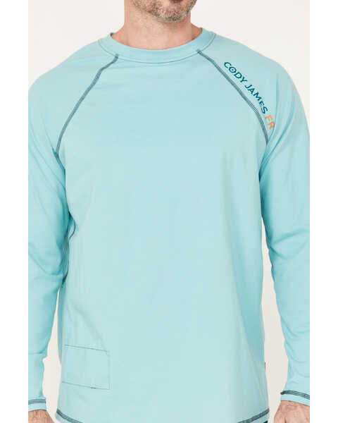 Image #3 - Cody James Men's FR Solid Long Sleeve Raglan Work T-Shirt , Teal, hi-res